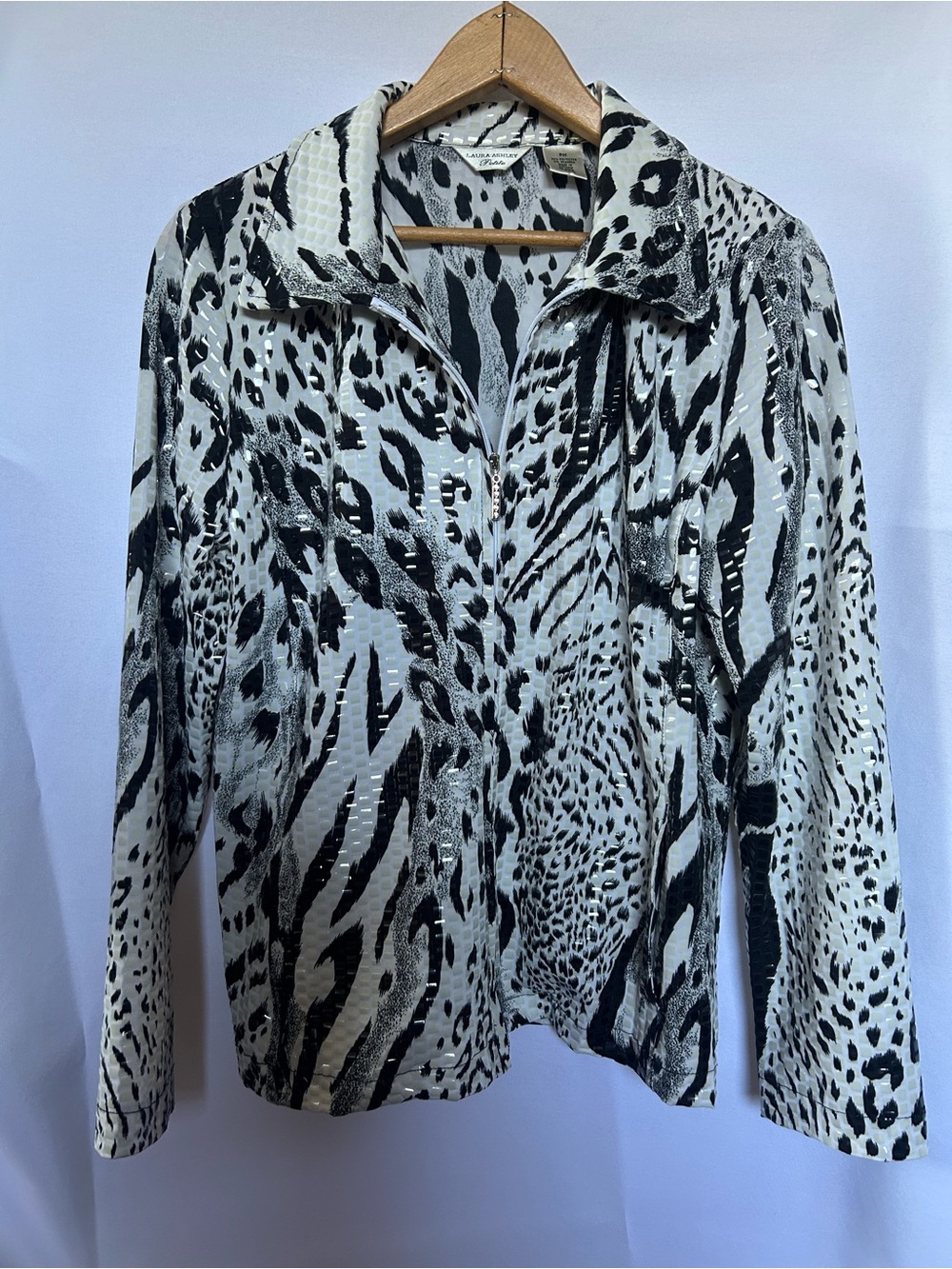 Laura Ashley Black and White Animal Print Blazer